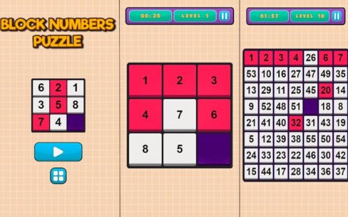 Block Numbers Puzzle - Logic Brain Game